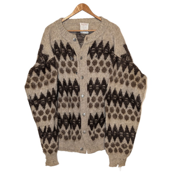 90s Lord Jeff Mohair Icelandic Baggy Shag Cardigan - Picture 1 of 8